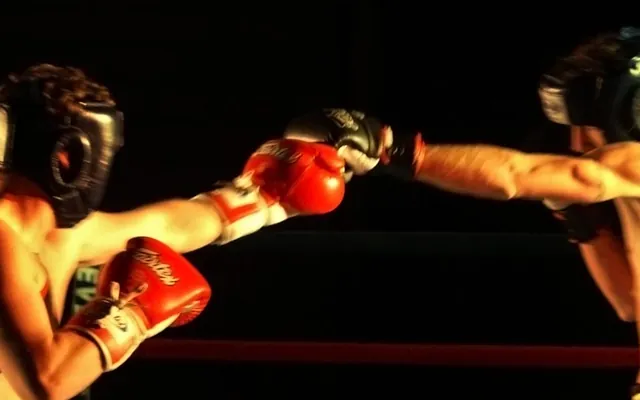 Boxing gloves in the ring
