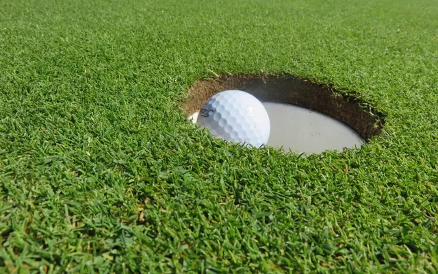 Golf ball near the hole