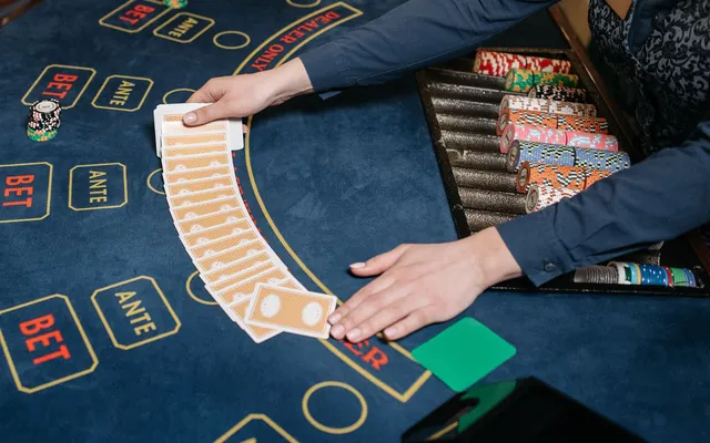 Dealer dealing blackjack