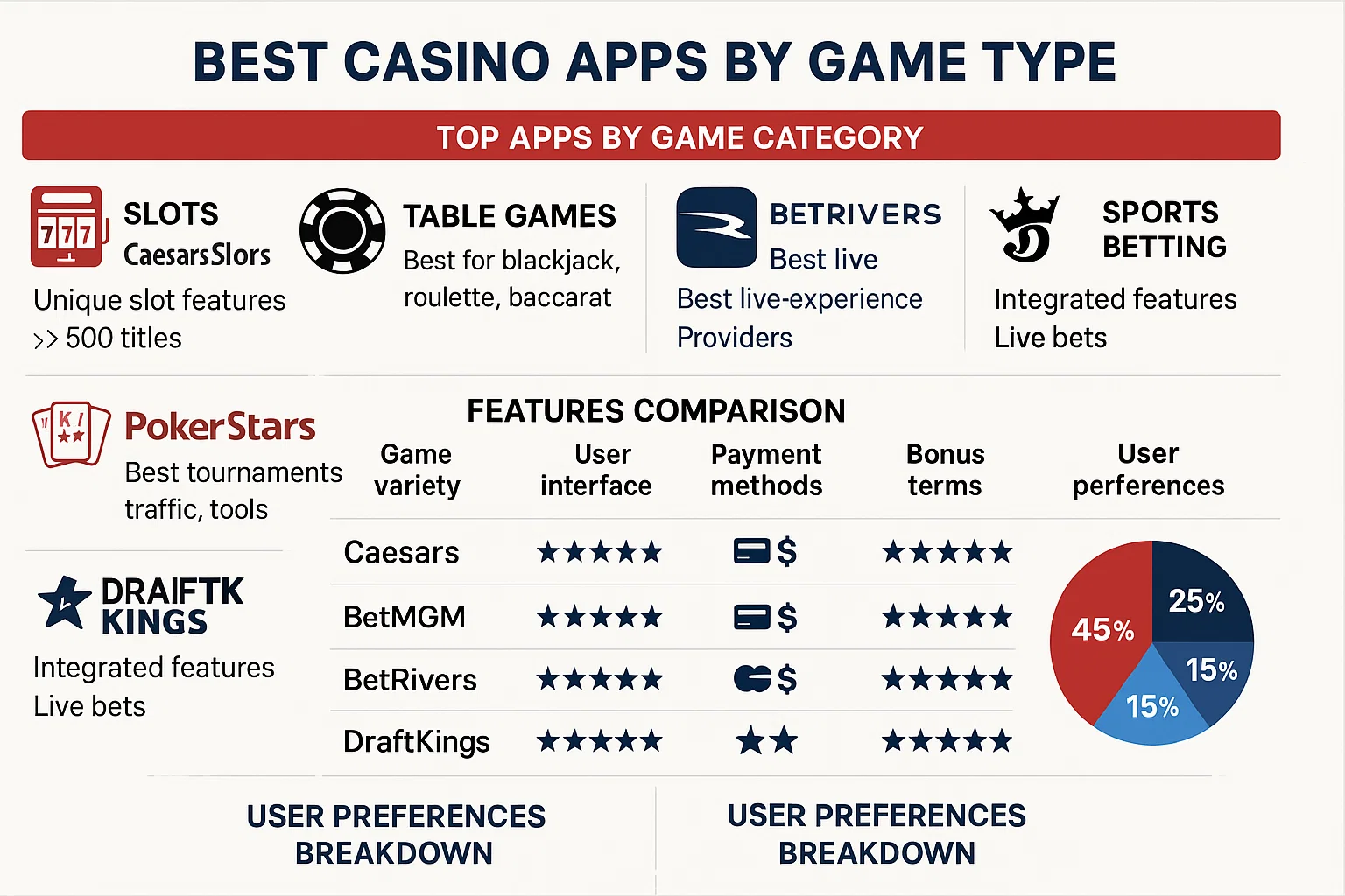 Best Casino Apps by Game Type