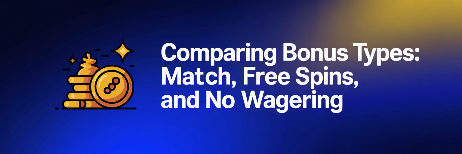 Comparing Bonus Types: Match, Free Spins, and No Wagering